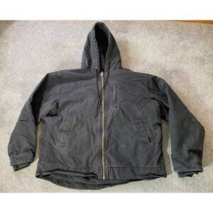 Redhead Black Jacket Hood Heavyweight Full Zip Pockets XL